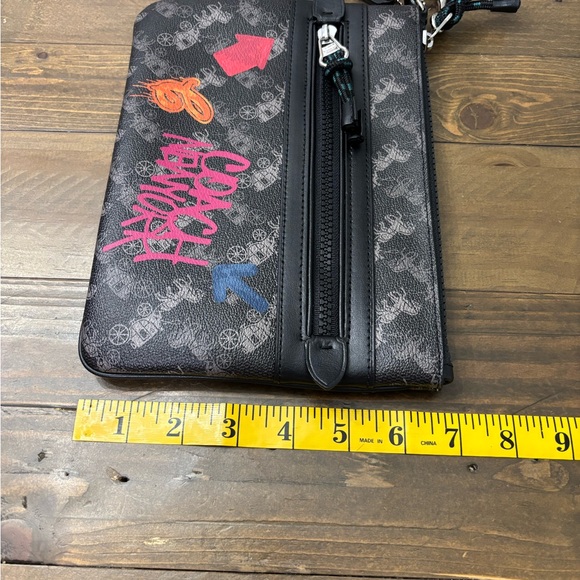 Coach Gallery Wristlet in the Horse and Carriage Print with Graffiti